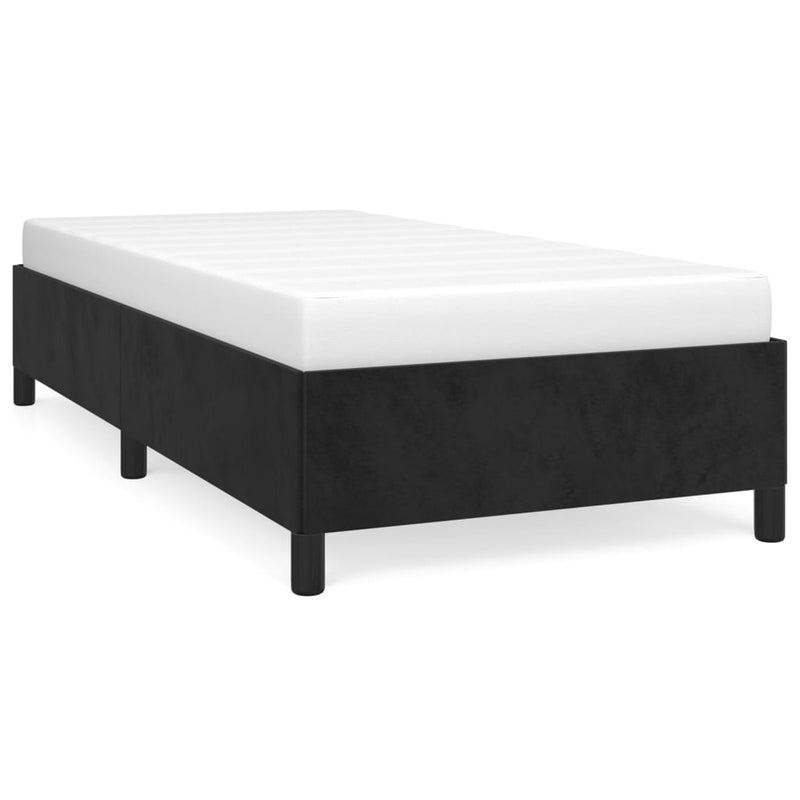 vidaXL fekete bársony ágykeret matrac nélkül 100x200 cm