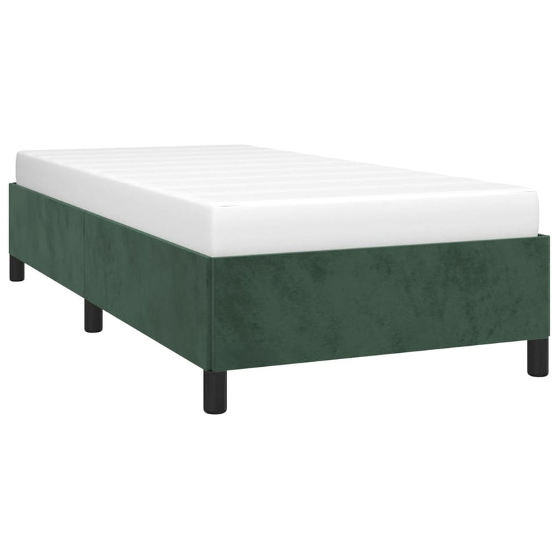 vidaXL sötétzöld bársony ágykeret matrac nélkül 100x200 cm