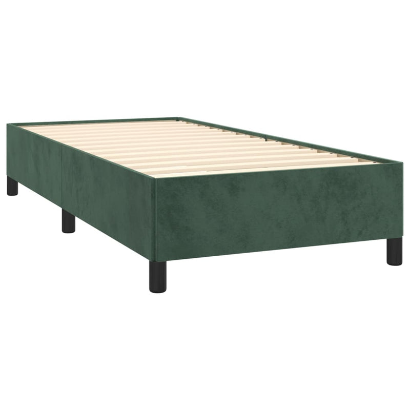 vidaXL sötétzöld bársony ágykeret matrac nélkül 100x200 cm