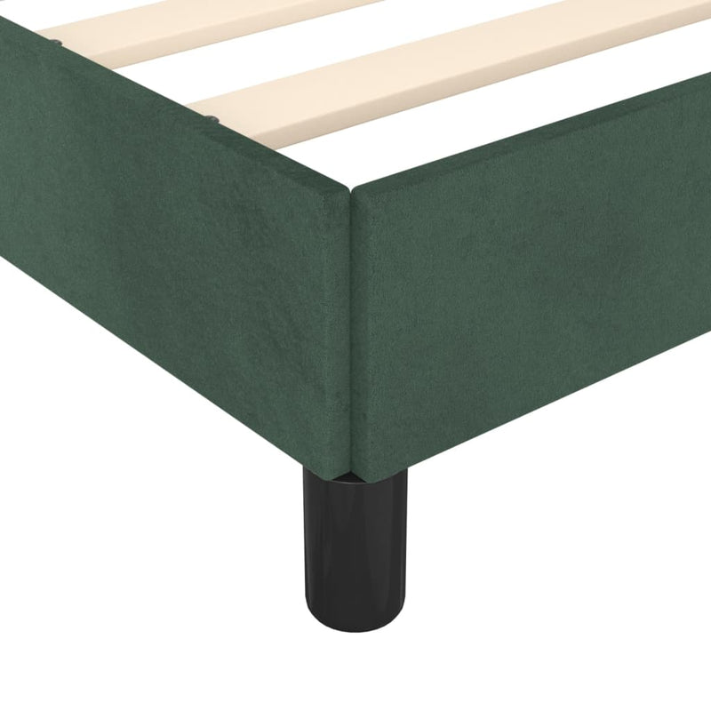vidaXL sötétzöld bársony ágykeret matrac nélkül 100x200 cm