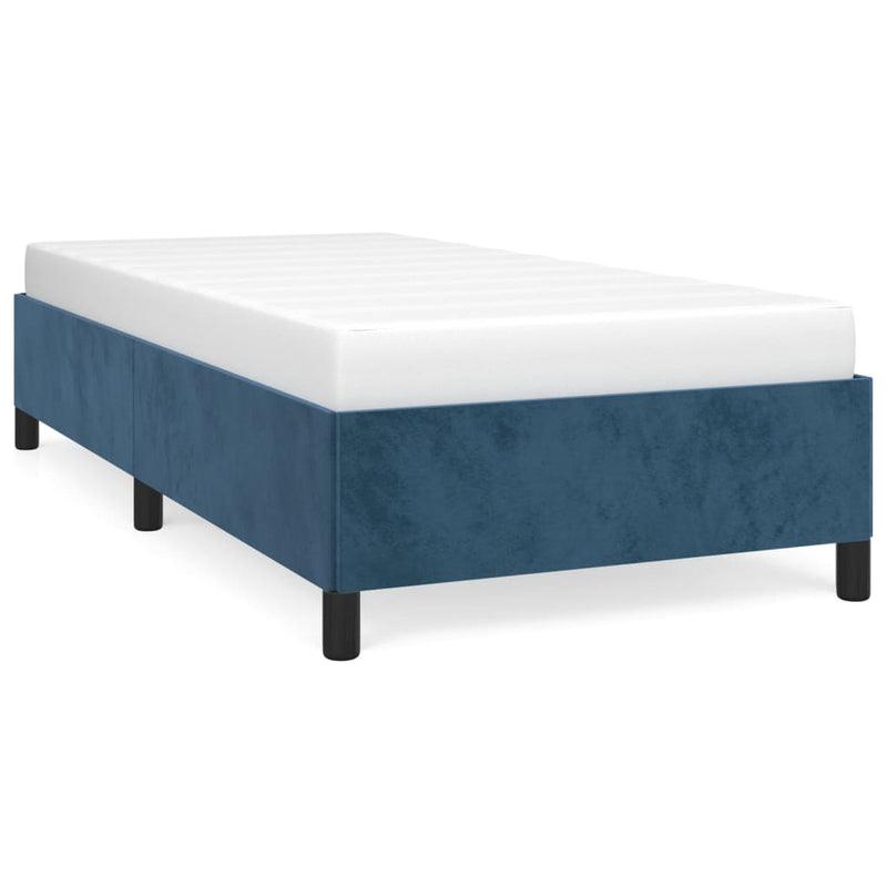 vidaXL sötétkék bársony ágykeret matrac nélkül 100x200 cm