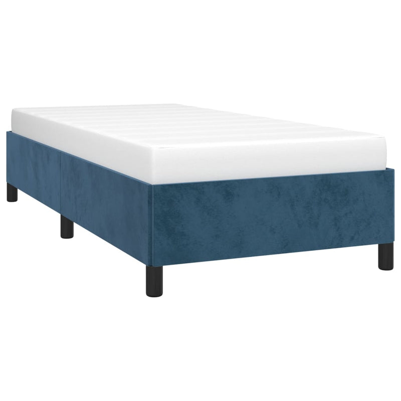 vidaXL sötétkék bársony ágykeret matrac nélkül 100x200 cm