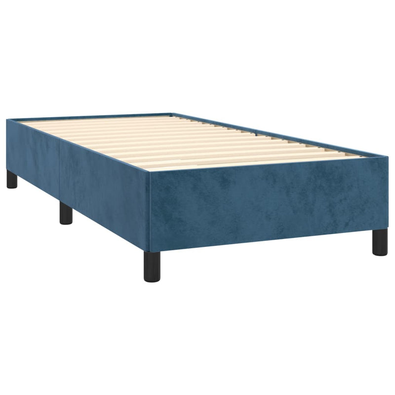 vidaXL sötétkék bársony ágykeret matrac nélkül 100x200 cm