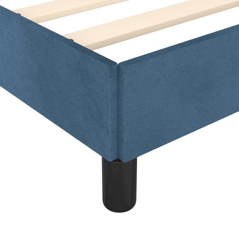 vidaXL sötétkék bársony ágykeret matrac nélkül 100x200 cm