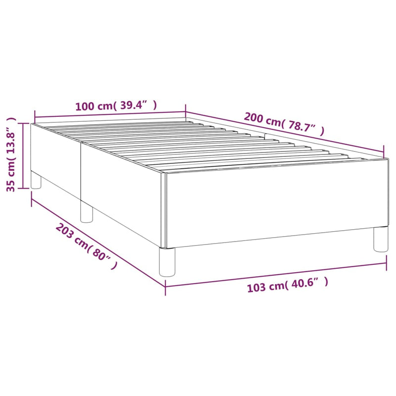 vidaXL sötétkék bársony ágykeret matrac nélkül 100x200 cm