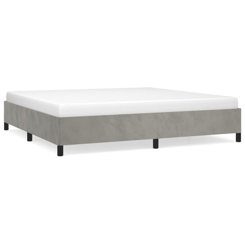 vidaXL világosszürke bársony ágykeret matrac nélkül 200 x 200 cm
