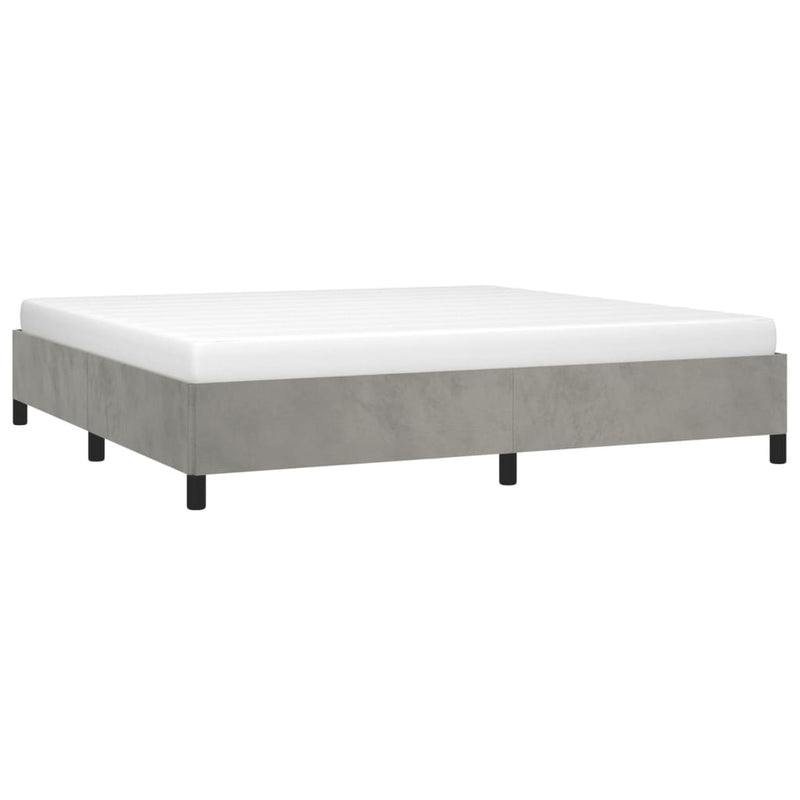 vidaXL világosszürke bársony ágykeret matrac nélkül 200 x 200 cm