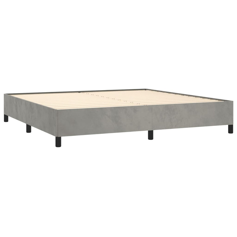 vidaXL világosszürke bársony ágykeret matrac nélkül 200 x 200 cm