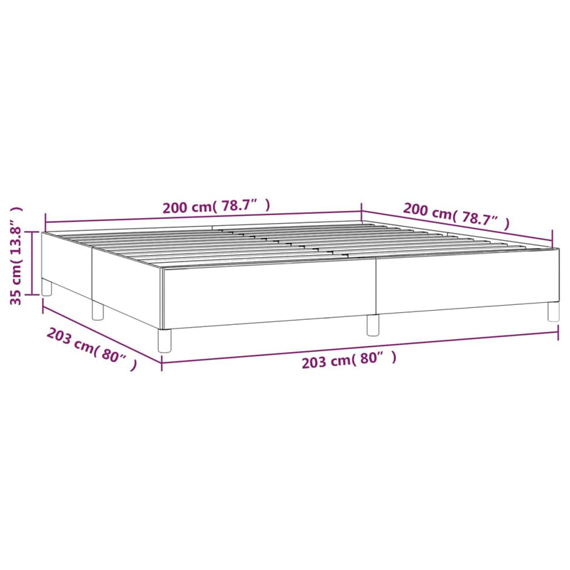 vidaXL világosszürke bársony ágykeret matrac nélkül 200 x 200 cm