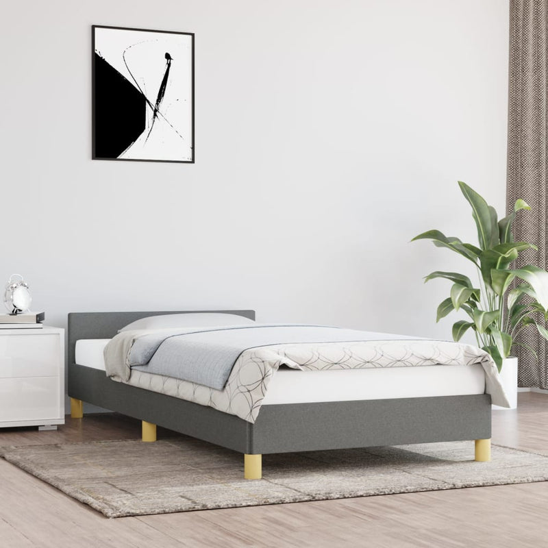 vidaXL sötétszürke szövet ágykeret matrac nélkül 80x200 cm