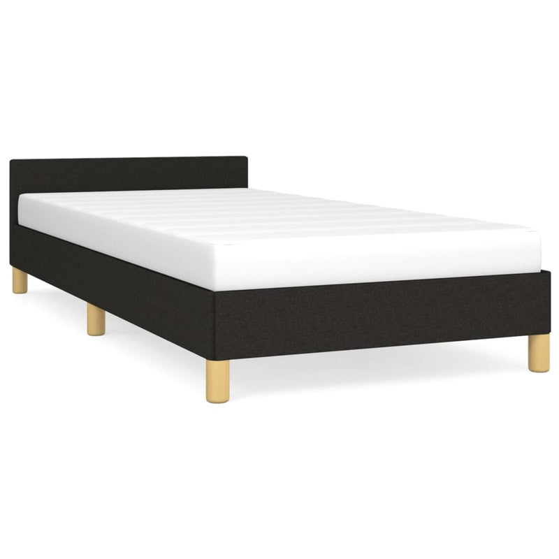 vidaXL fekete szövet ágykeret fejtámlával matrac nélkül 80 x 200 cm