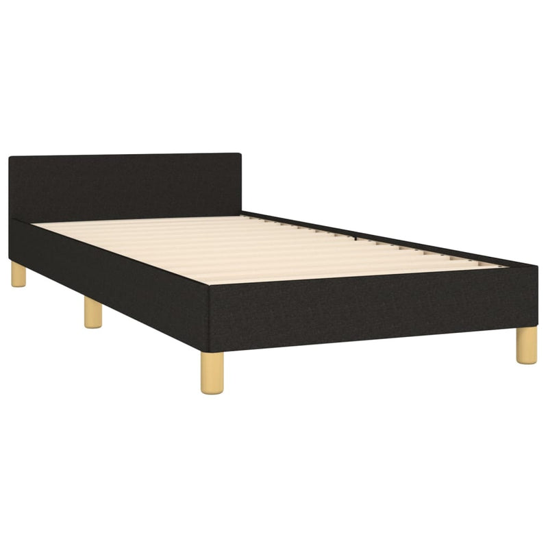vidaXL fekete szövet ágykeret fejtámlával matrac nélkül 80 x 200 cm
