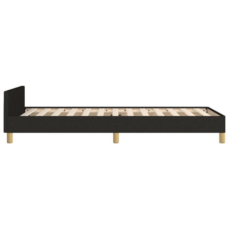 vidaXL fekete szövet ágykeret fejtámlával matrac nélkül 80 x 200 cm