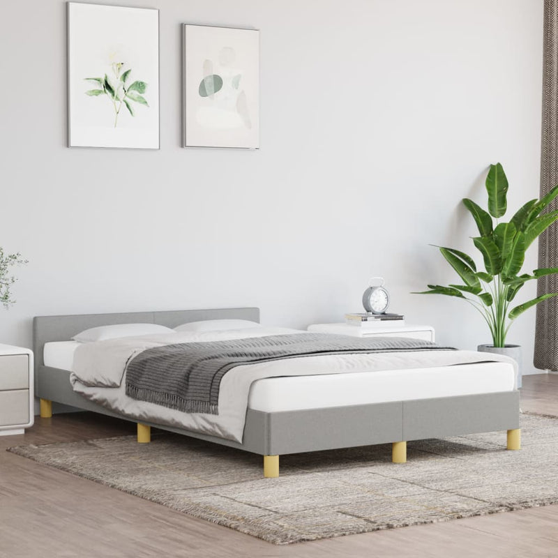vidaXL világosszürke szövet ágykeret matrac nélkül 120x200 cm