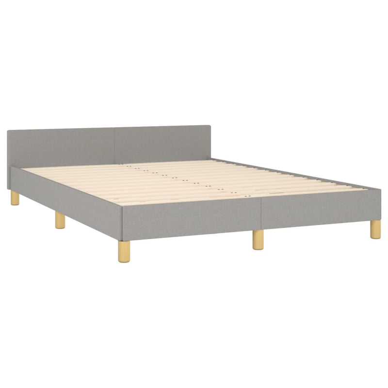 vidaXL világosszürke szövet ágykeret matrac nélkül 140 x 190 cm