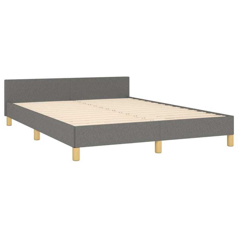 vidaXL sötétszürke szövet ágykeret matrac nélkül 140 x 190 cm