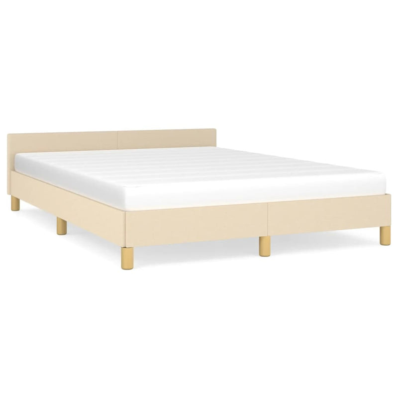 vidaXL krémszínű szövet ágykeret matrac nélkül 140 x 190 cm