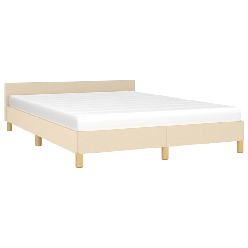 vidaXL krémszínű szövet ágykeret matrac nélkül 140 x 190 cm