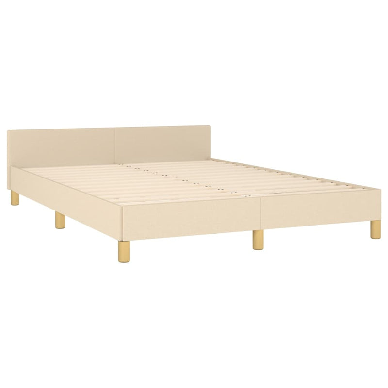 vidaXL krémszínű szövet ágykeret matrac nélkül 140 x 190 cm