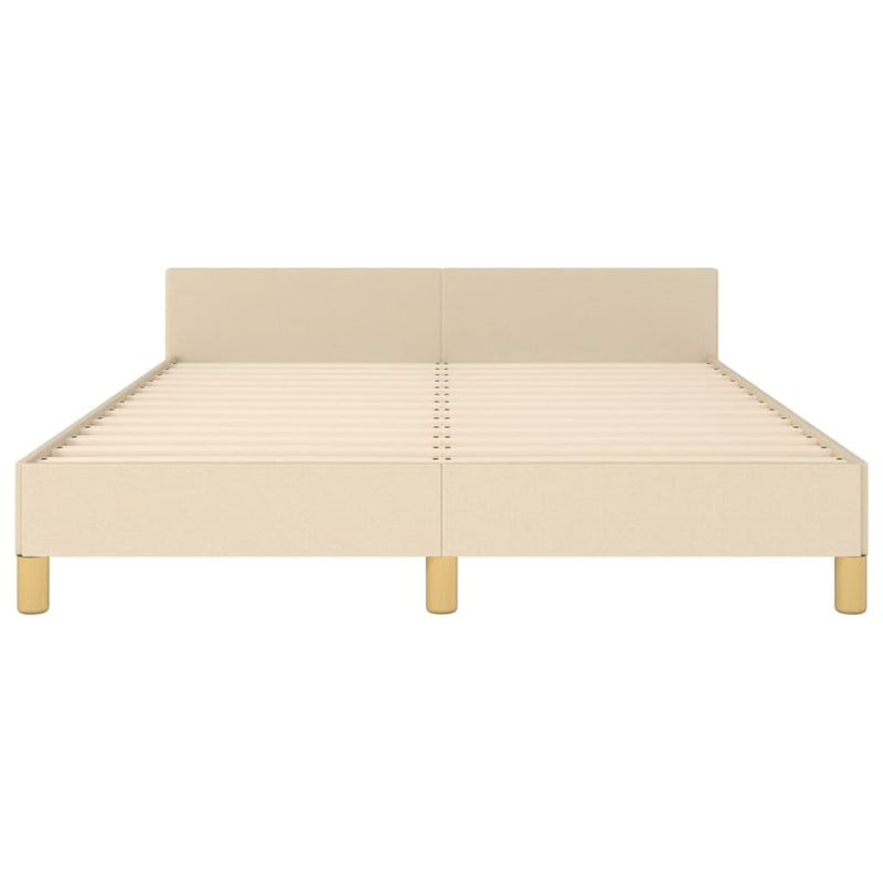 vidaXL krémszínű szövet ágykeret matrac nélkül 140 x 190 cm