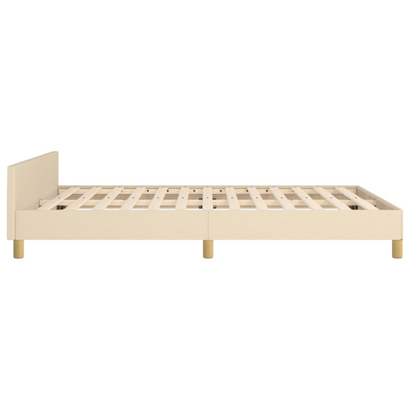 vidaXL krémszínű szövet ágykeret matrac nélkül 140 x 190 cm