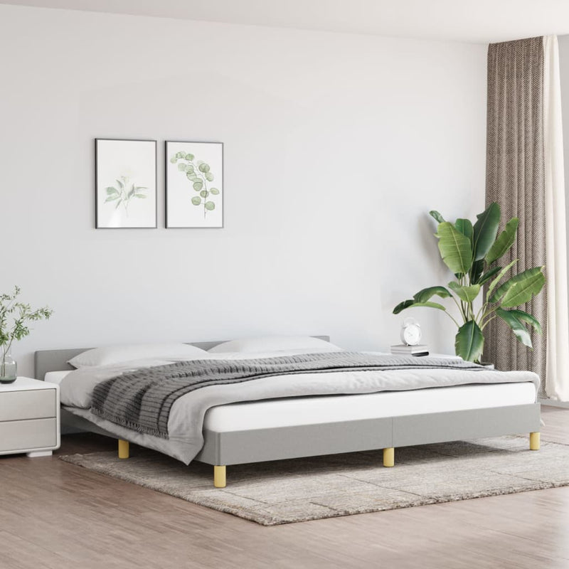 vidaXL világosszürke szövet ágykeret matrac nélkül 200 x 200 cm