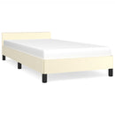 vidaXL krémszínű ágykeret fejtámlával matrac nélkül 80 x 200 cm