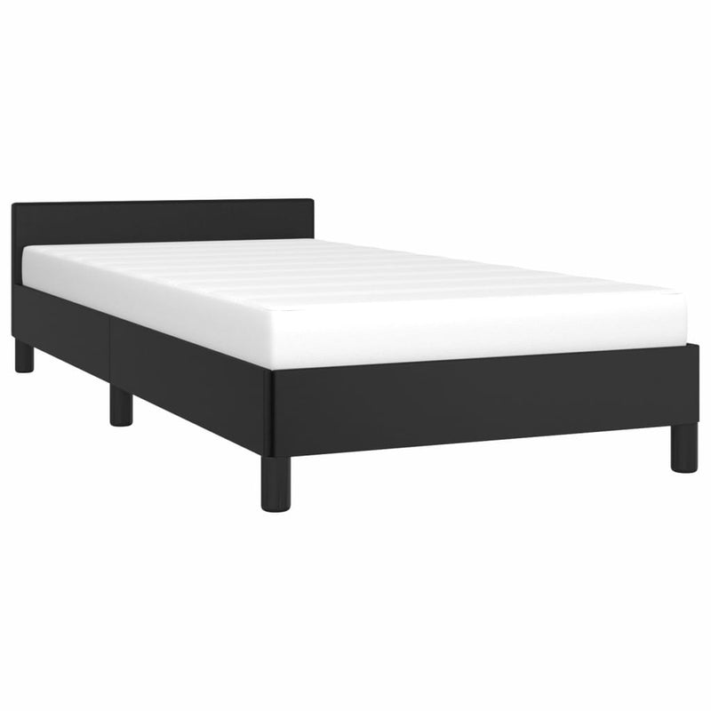 vidaXL fekete ágykeret fejtámlával matrac nélkül 90x190 cm