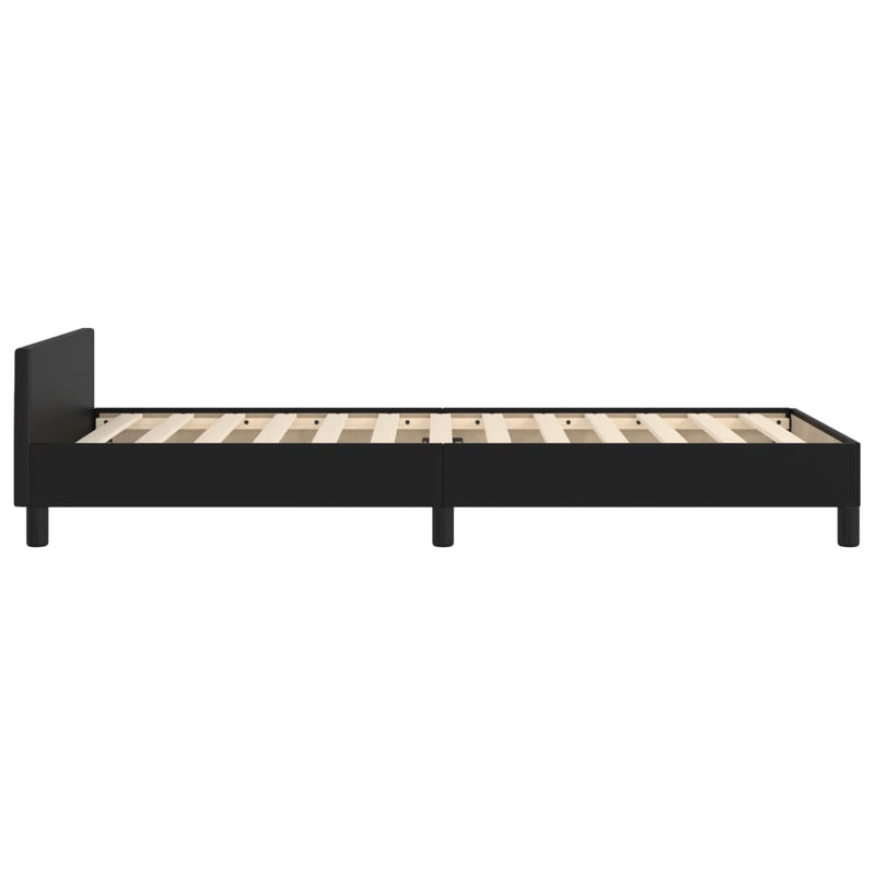 vidaXL fekete ágykeret fejtámlával matrac nélkül 90x190 cm
