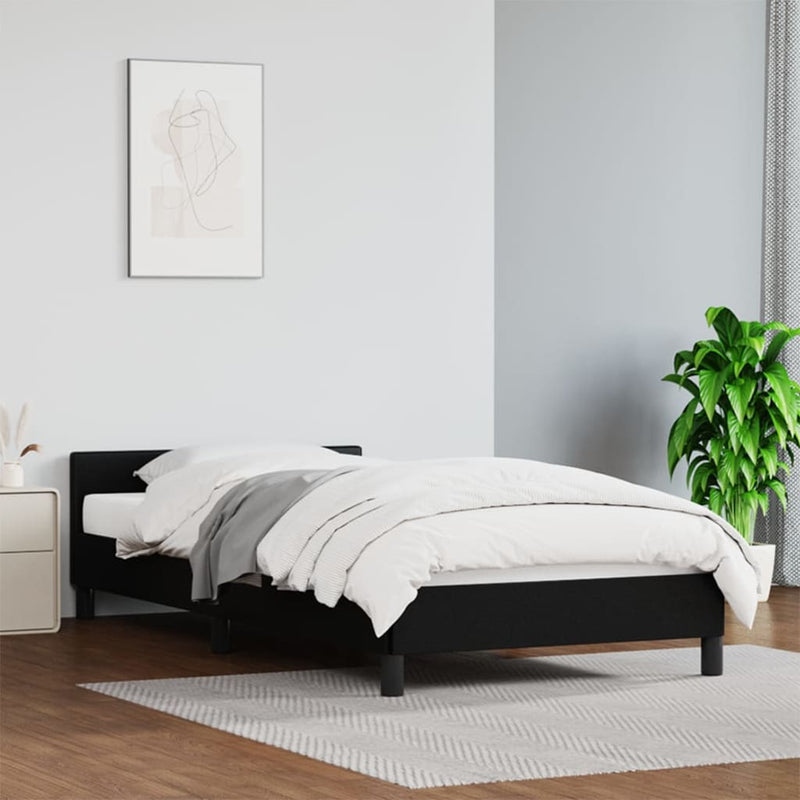 vidaXL fekete ágykeret fejtámlával matrac nélkül 90x190 cm