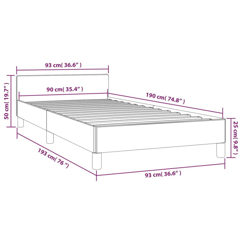 vidaXL fehér ágykeret fejtámlával matrac nélkül 90x190 cm
