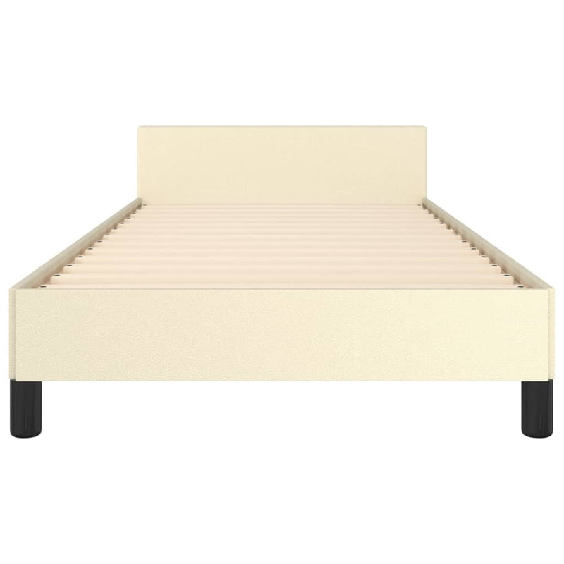 vidaXL krémszínű ágykeret fejtámlával matrac nélkül 90x200 cm