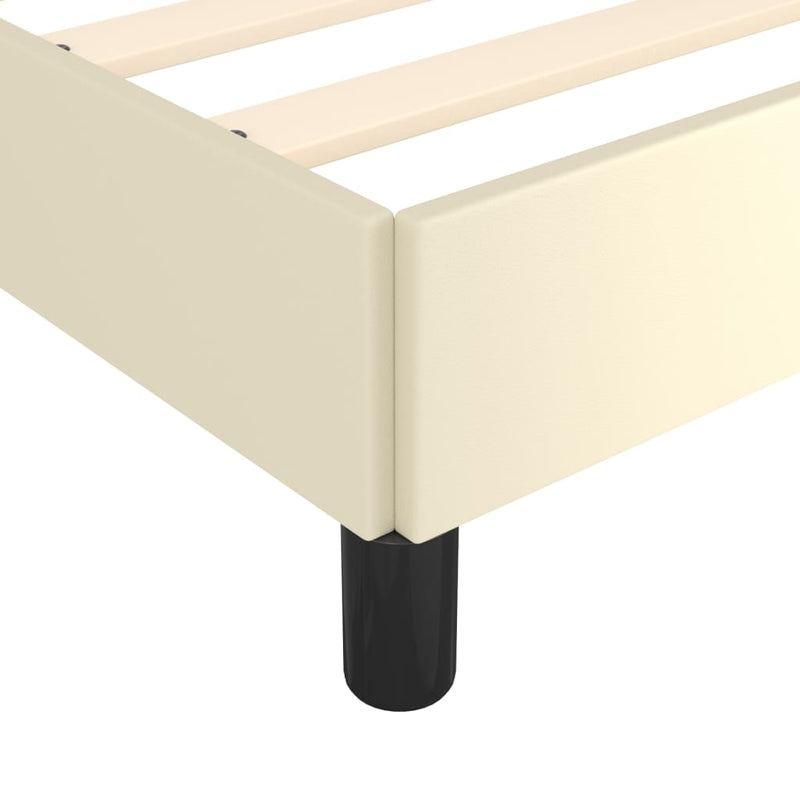 vidaXL krémszínű ágykeret fejtámlával matrac nélkül 90x200 cm