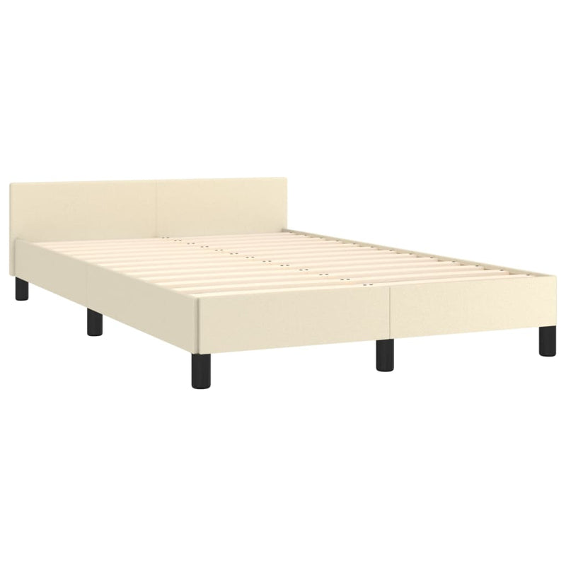 vidaXL krémszínű ágykeret fejtámlával matrac nélkül 120x200 cm
