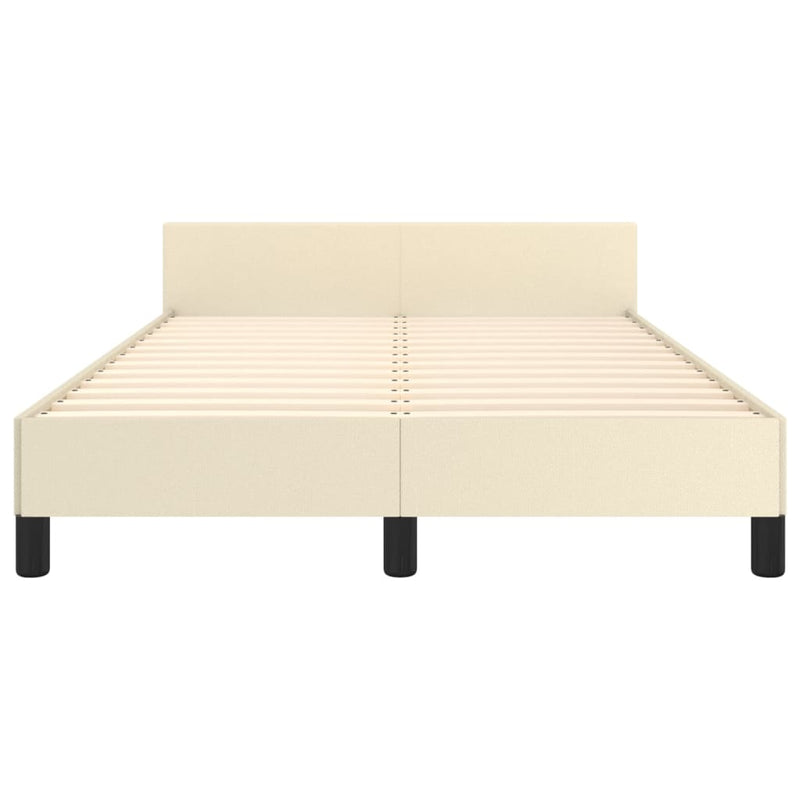 vidaXL krémszínű ágykeret fejtámlával matrac nélkül 120x200 cm