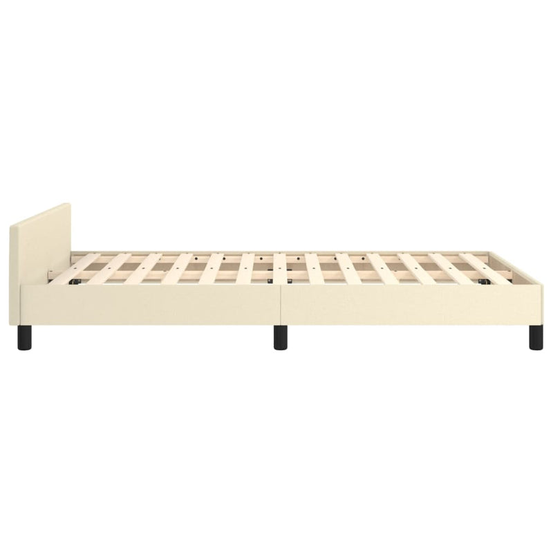 vidaXL krémszínű ágykeret fejtámlával matrac nélkül 120x200 cm