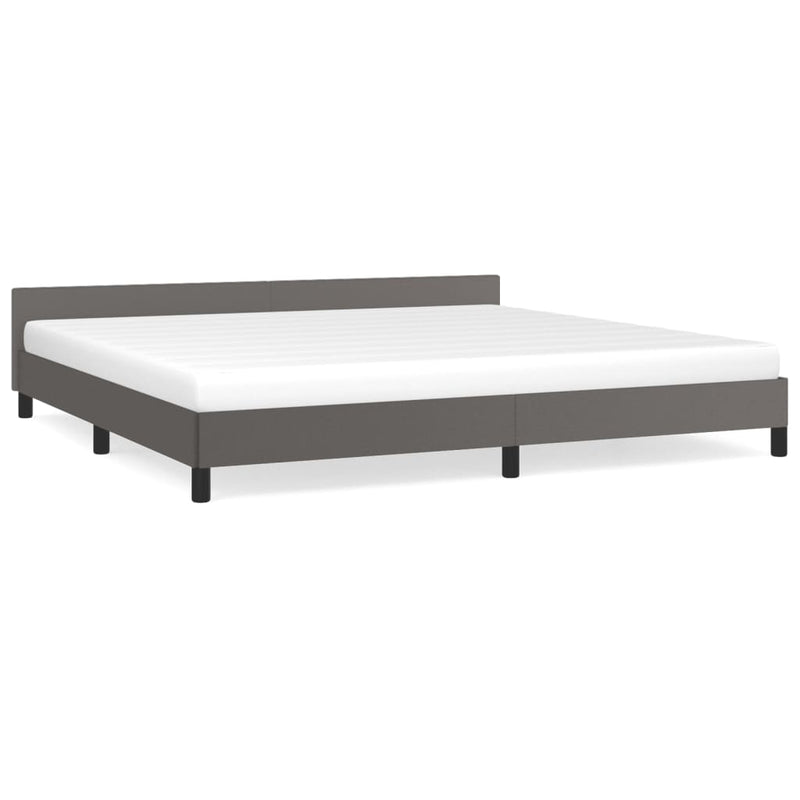 vidaXL szürke ágykeret fejtámlával matrac nélkül 200x200 cm