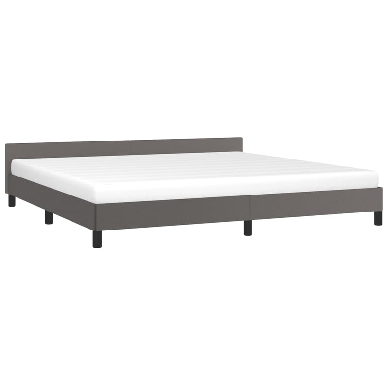 vidaXL szürke ágykeret fejtámlával matrac nélkül 200x200 cm