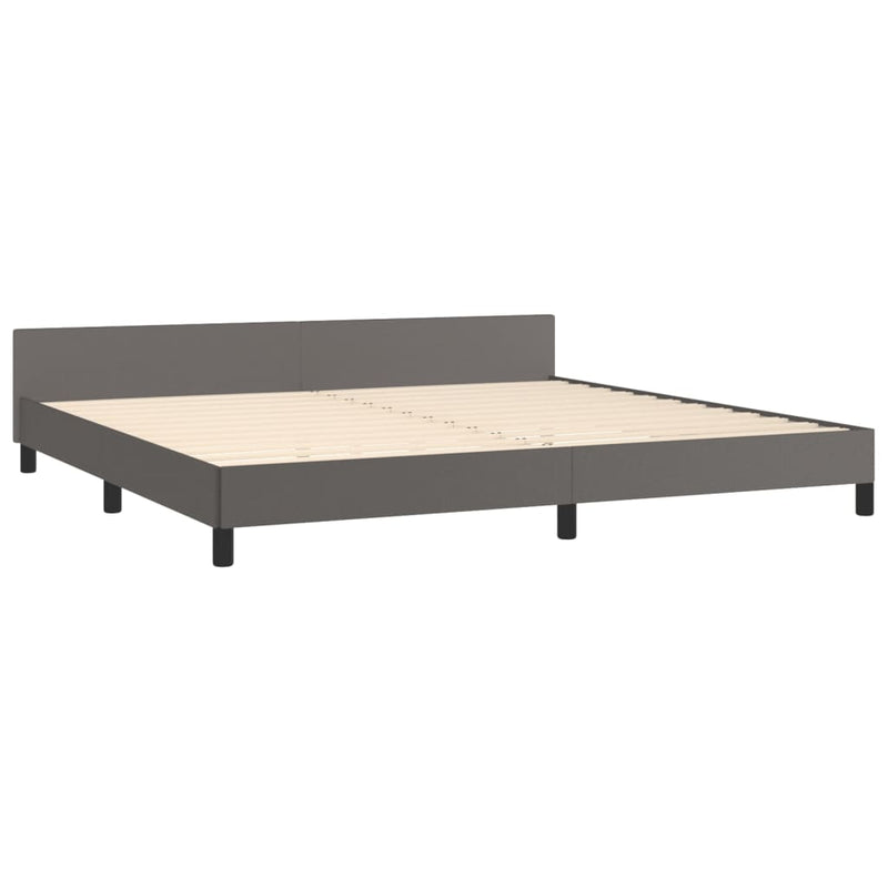 vidaXL szürke ágykeret fejtámlával matrac nélkül 200x200 cm