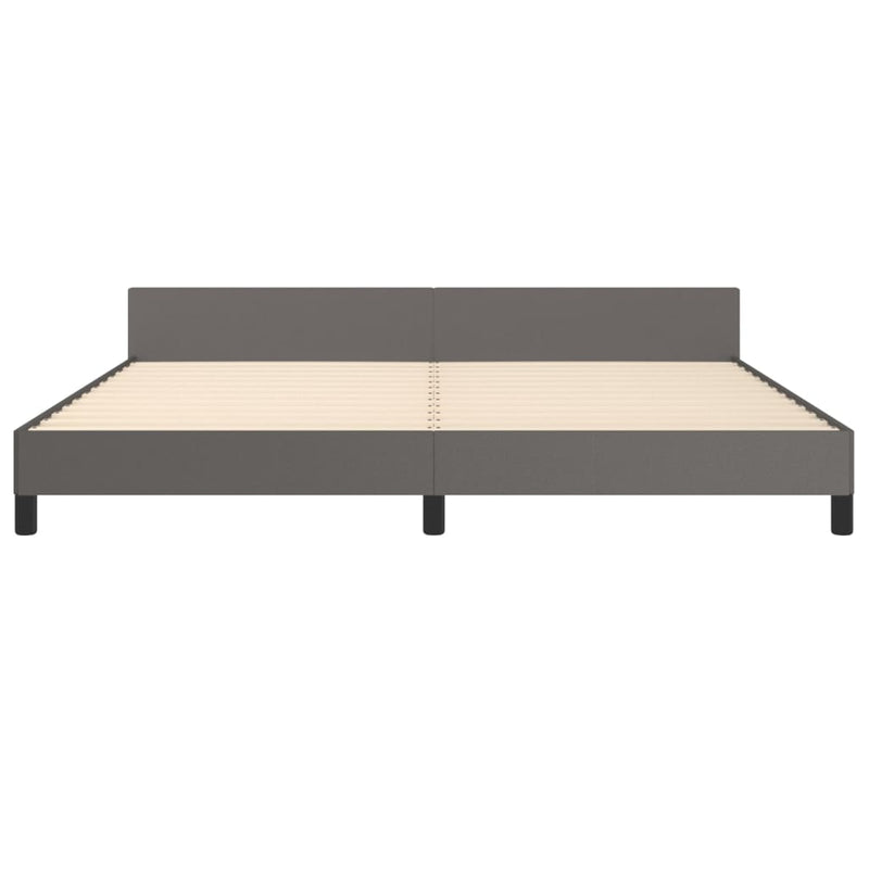 vidaXL szürke ágykeret fejtámlával matrac nélkül 200x200 cm