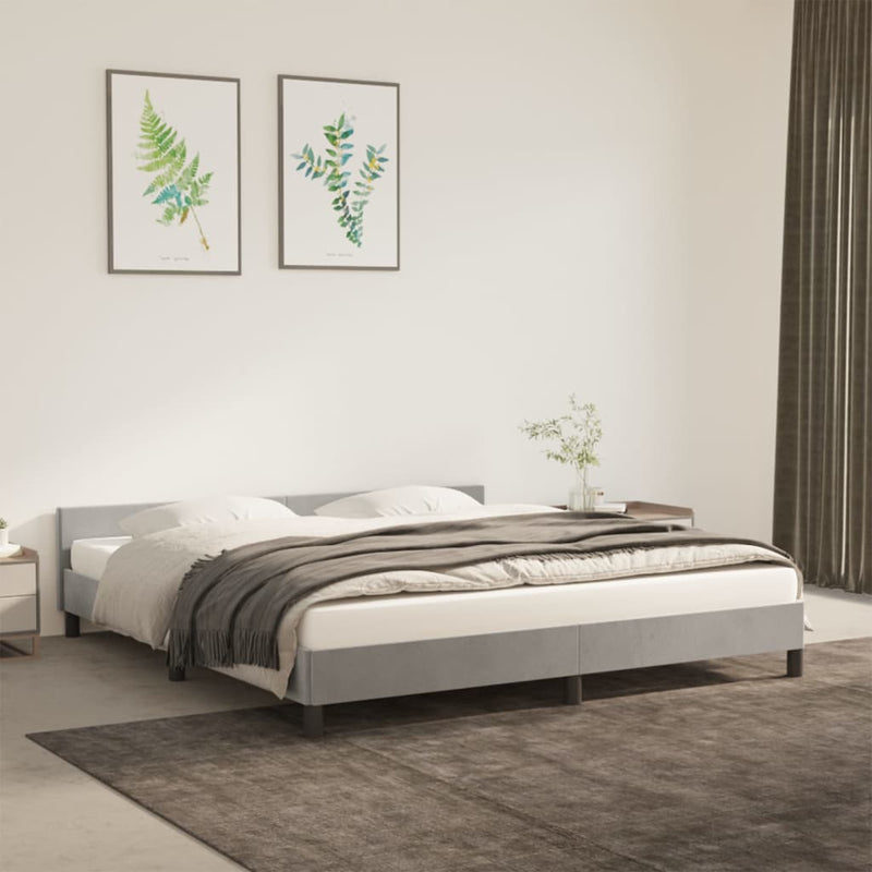 vidaXL világosszürke bársony ágykeret matrac nélkül 160 x 200 cm
