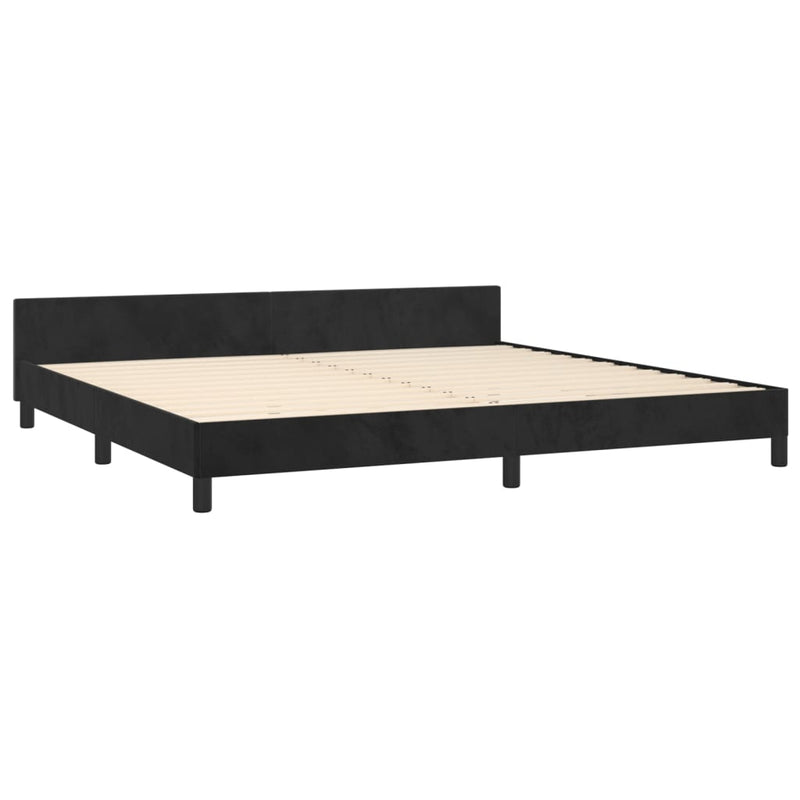 vidaXL fekete bársony ágykeret matrac nélkül 200 x 200 cm