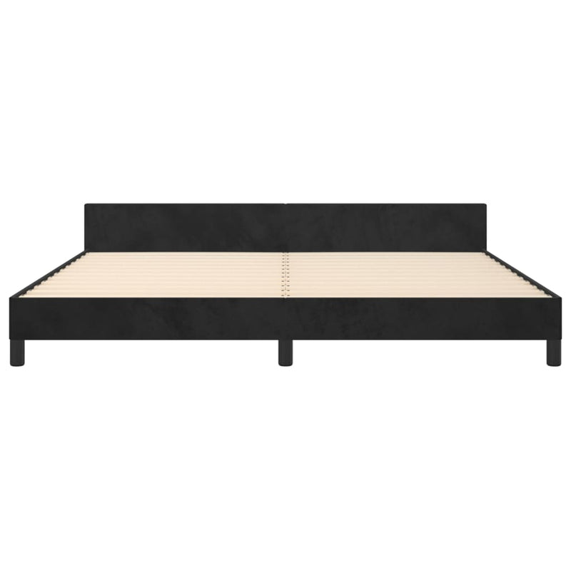 vidaXL fekete bársony ágykeret matrac nélkül 200 x 200 cm
