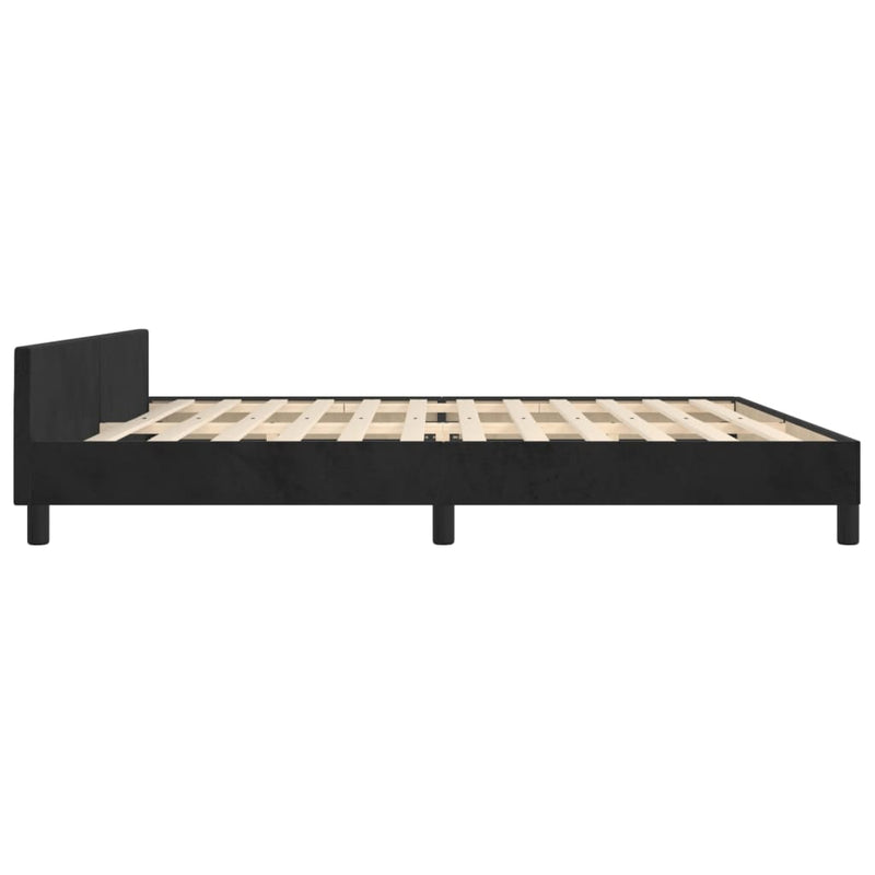 vidaXL fekete bársony ágykeret matrac nélkül 200 x 200 cm