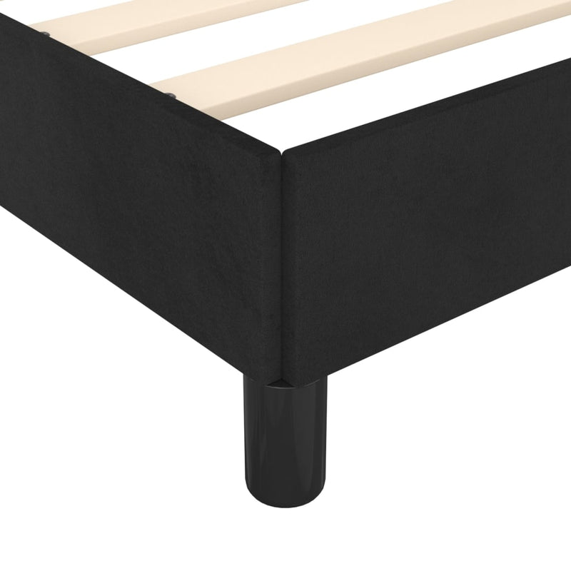 vidaXL fekete bársony ágykeret matrac nélkül 200 x 200 cm