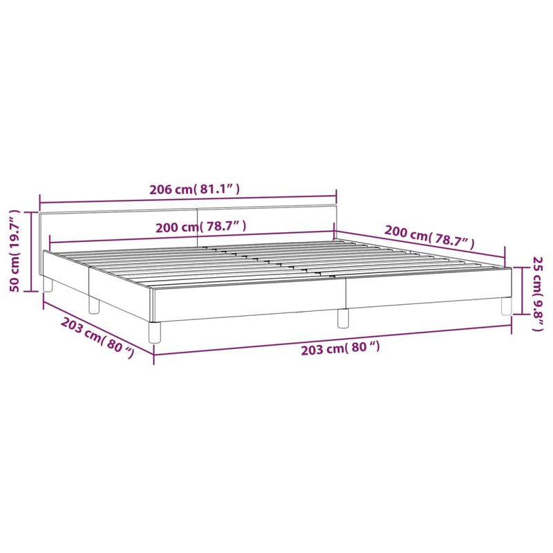 vidaXL fekete bársony ágykeret matrac nélkül 200 x 200 cm