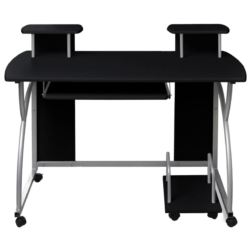 vidaXL fekete szerelt fa számítógépasztal 110 x 52 x 88,5 cm