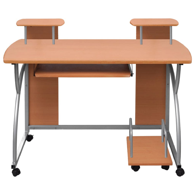 vidaXL barna szerelt fa számítógépasztal 110 x 52 x 88,5 cm