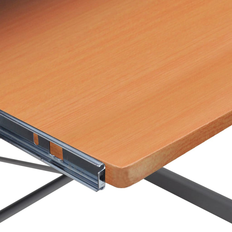 vidaXL Barna szerelt fa sarok számítógépasztal 132 x 112 x 99 cm