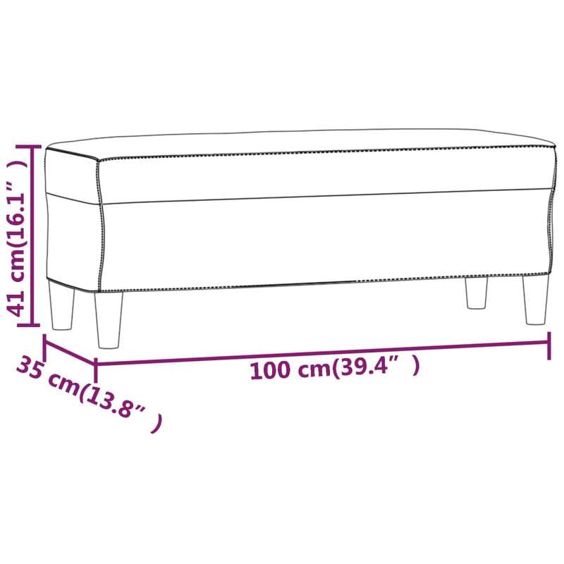 vidaXL sötétszürke szövet pad 100x35x41 cm